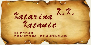Katarina Katanić vizit kartica